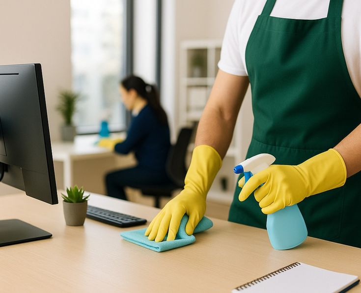 D For Trust Hospitality professional cleaning team at work in Doha, Qatar