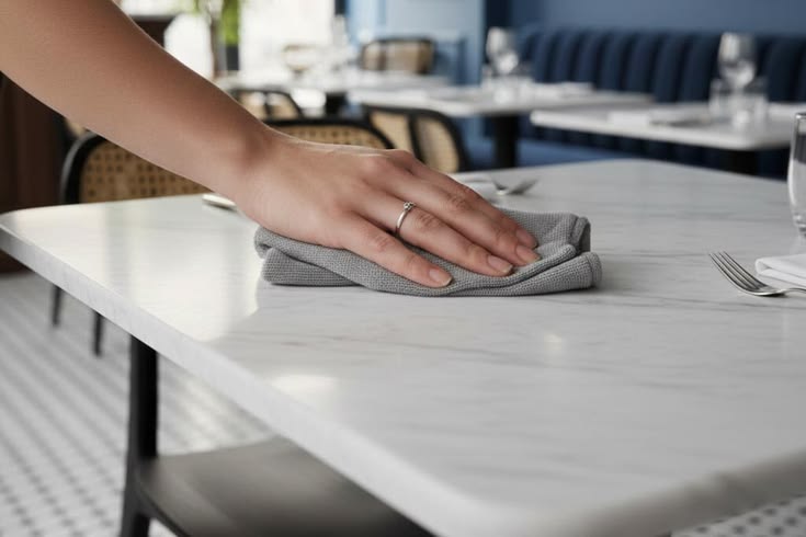 Restaurant and cafe table cleaning service